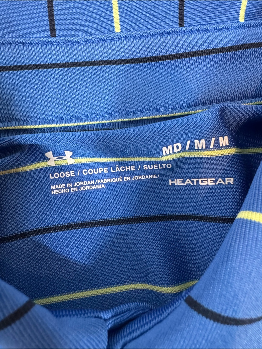Under Armour Blue Striped Performance Polo SZ M - Picture 8 of 15